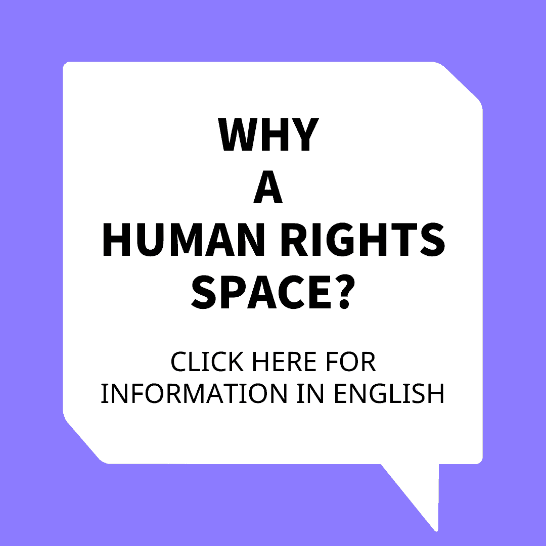 Icon that leads to an information brochure in English about the Human Rights Spays saying: 